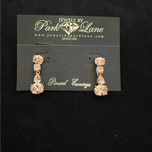 Park Lane Gold Drop Earrings with Crystal Accents